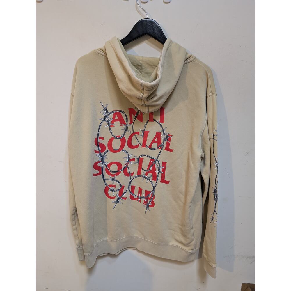 Anti Social Social Club ASSC Barbed Wire Red/Cream Grunge Goth Hoodie Sz M